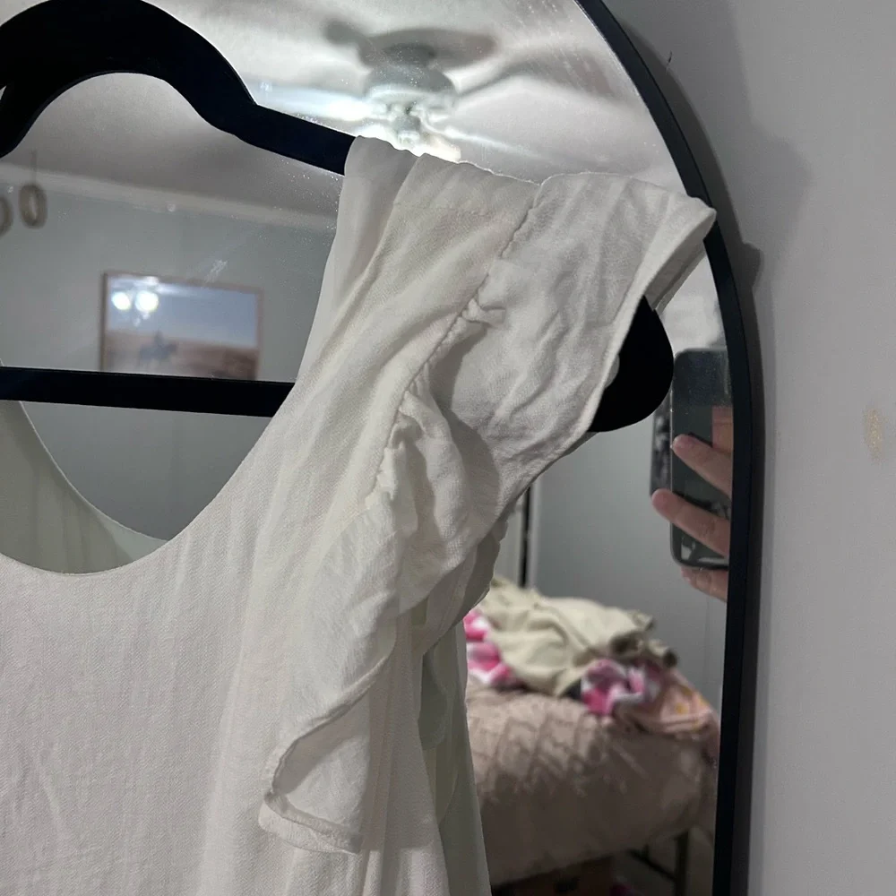 CeCe White Ruffle Sleeve Maxi Dress sz XL - Picture 6 of 11